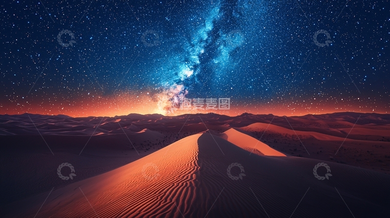 高清大图下载【趣麦麦图】沙漠星空