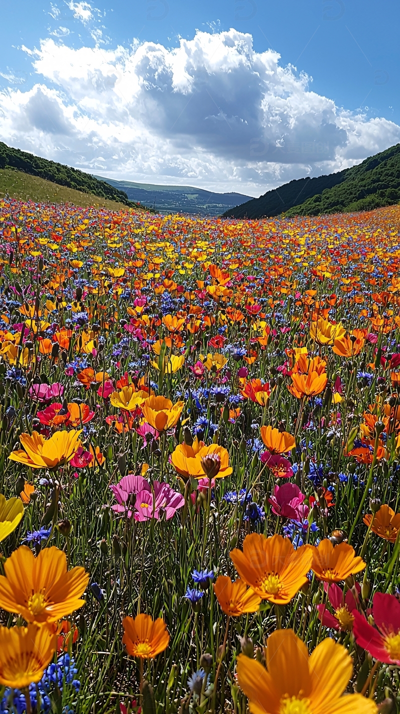 彩色花海