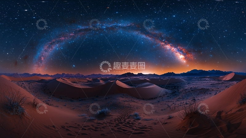 高清大图下载【趣麦麦图】沙漠星空