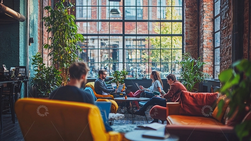 高清大图下载【趣麦麦图】工业风咖啡馆13