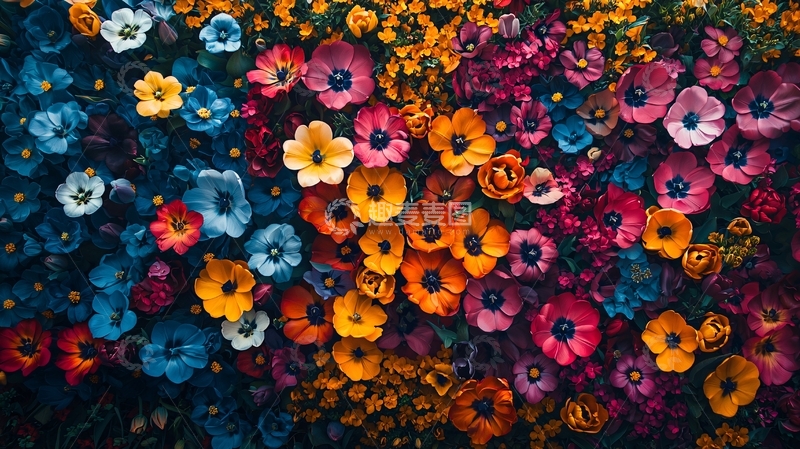高清大图下载【趣麦麦图】彩色鲜花背景图