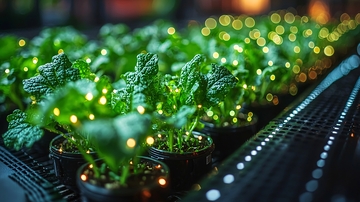 绿植盆栽灯光背景