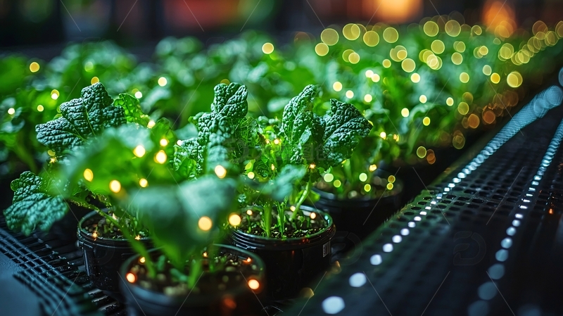 绿植盆栽灯光背景