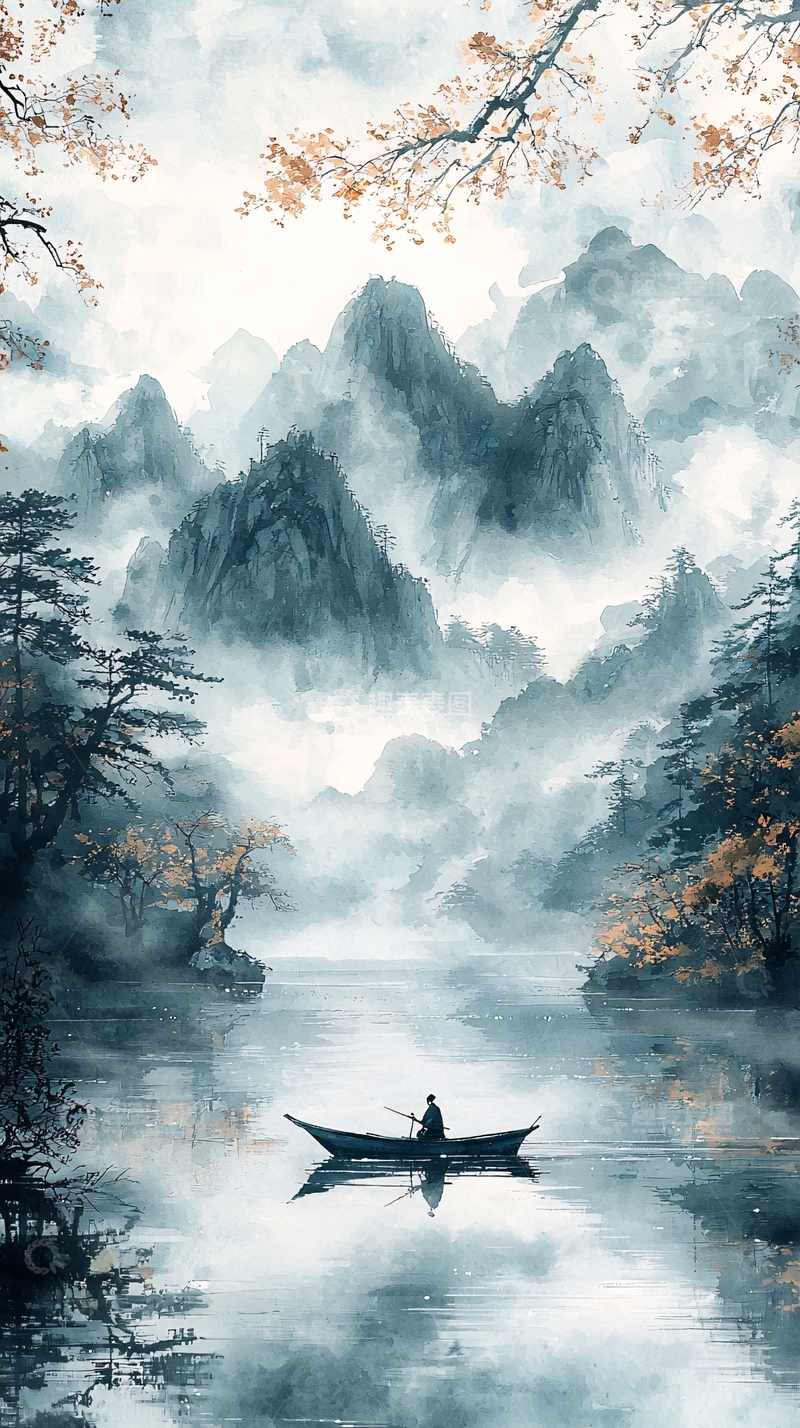 高清大图下载【趣麦麦图】山水水墨画