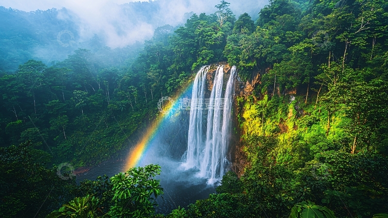 高清大图下载【趣麦麦图】彩虹瀑布
