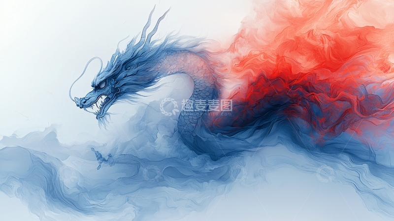 高清大图下载【趣麦麦图】水墨风龙