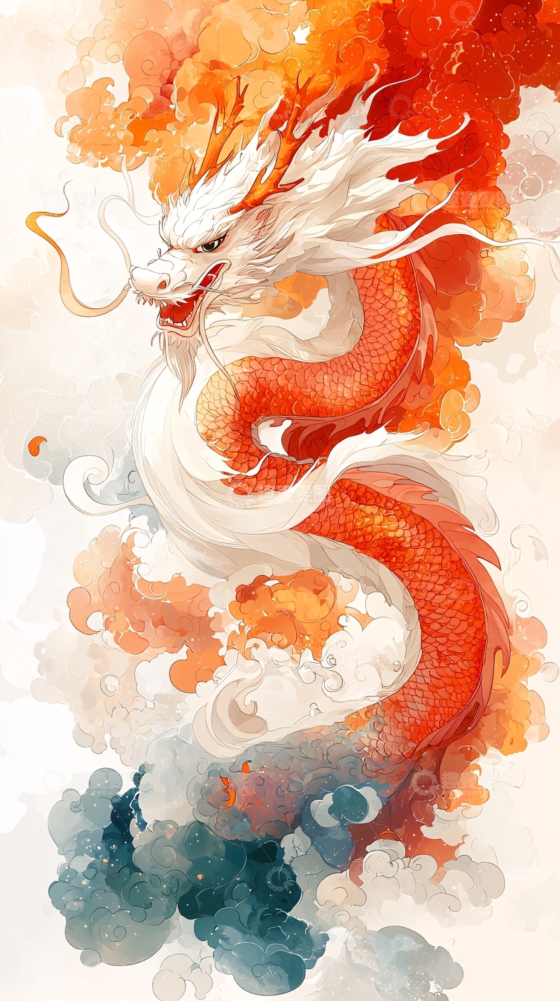 高清大图下载【趣麦麦图】水墨写意东方龙