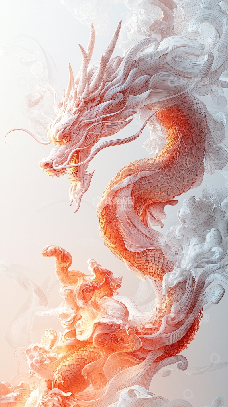 高清大图下载【趣麦麦图】水墨祥龙