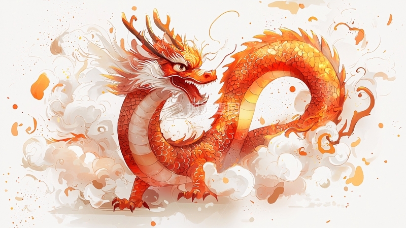 高清大图下载【趣麦麦图】金色祥龙