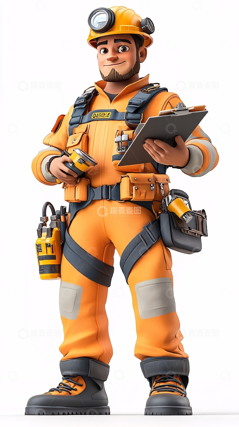 高清大图下载【趣麦麦图】卡通矿工