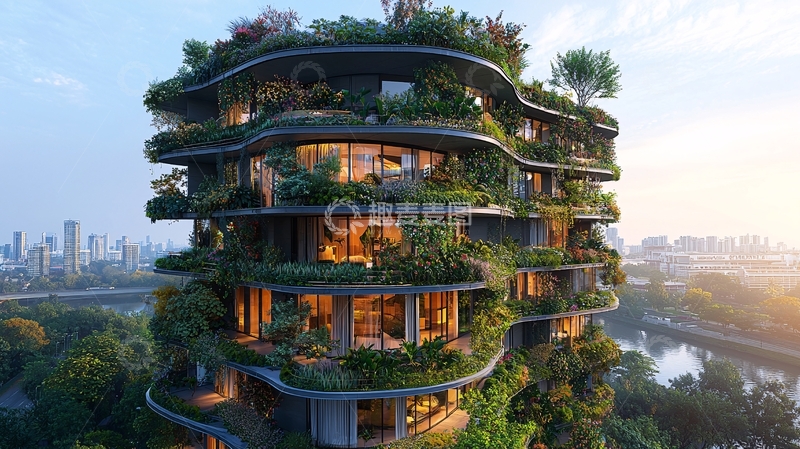 高清大图下载【趣麦麦图】绿色生态垂直建筑