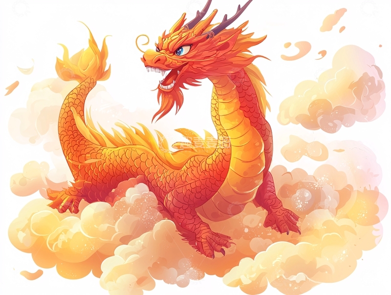 高清大图下载【趣麦麦图】卡通中国龙