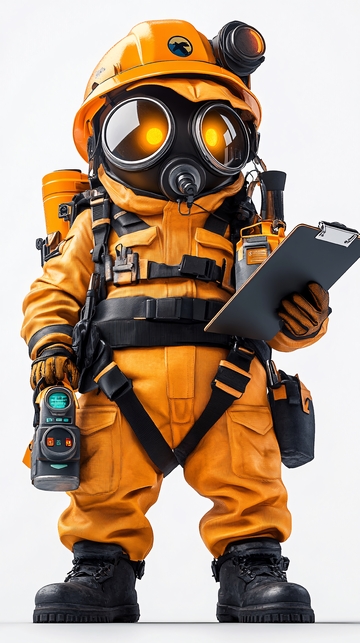 可爱卡通防护服人物