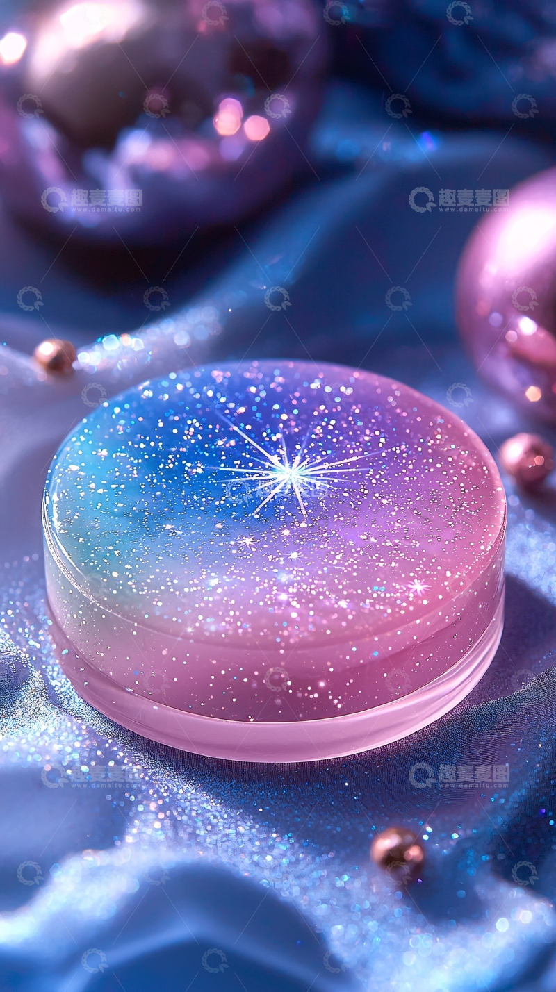 高清大图下载【趣麦麦图】星空渐变色的圆形盒子