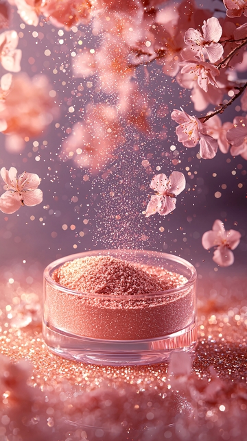 粉色樱花粉末