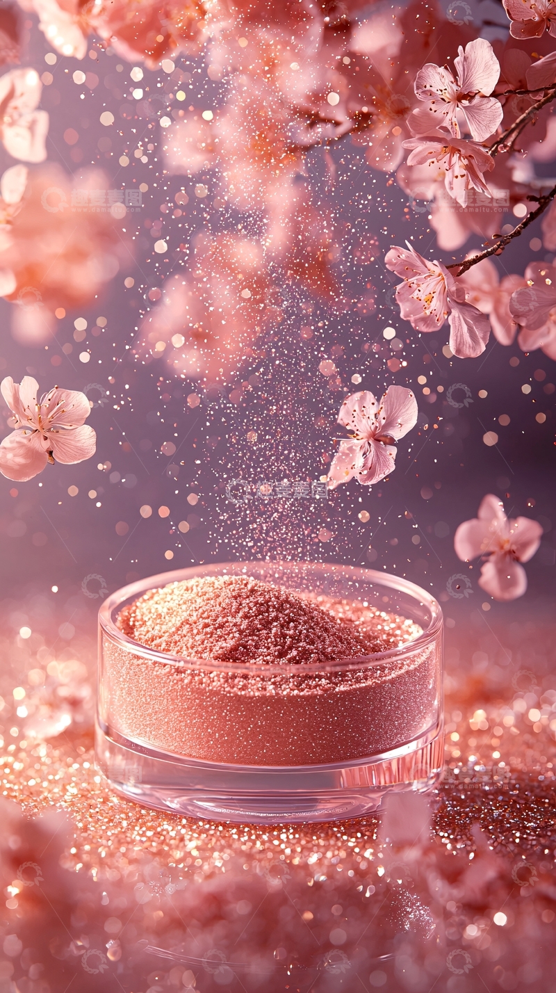 高清大图下载【趣麦麦图】粉色樱花粉末