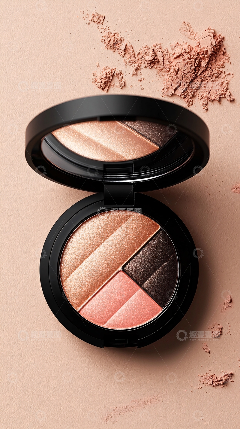 高清大图下载【趣麦麦图】圆形三色眼影盘