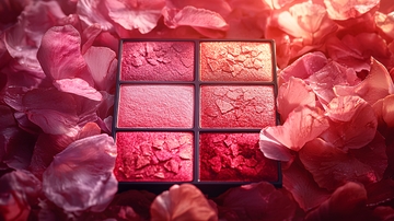 玫瑰花瓣中粉色眼影盘