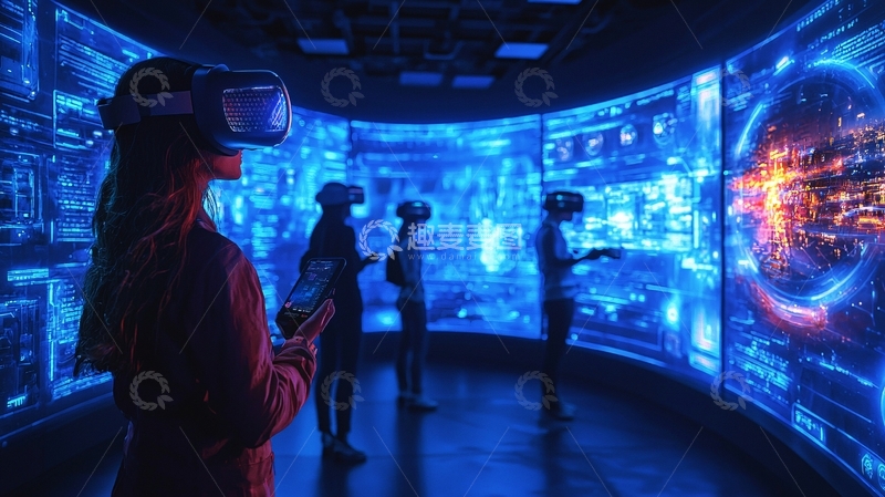 高清大图下载【趣麦麦图】虚拟现实团队协作