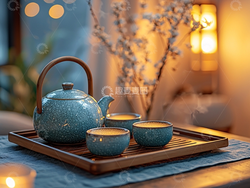 高清大图下载【趣麦麦图】茶壶与茶杯