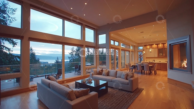 高清大图下载【趣麦麦图】现代简约大落地窗客厅