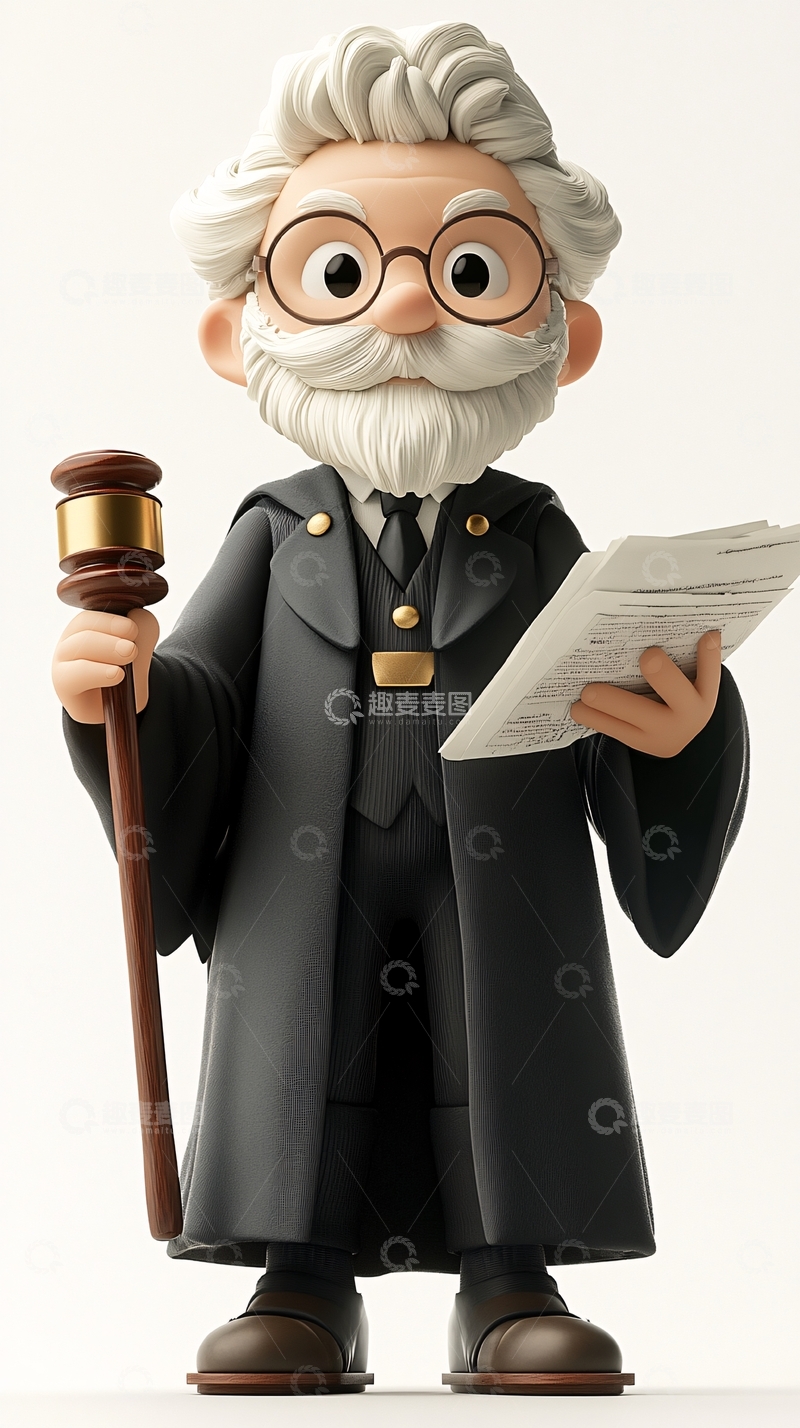 高清大图下载【趣麦麦图】卡通法官