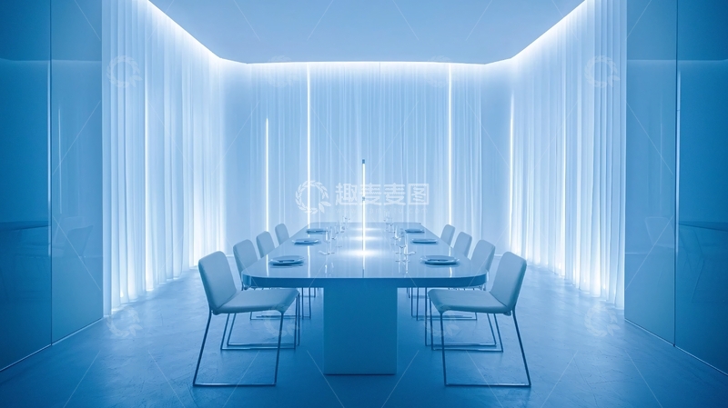 高清大图下载【趣麦麦图】蓝色灯光会议室