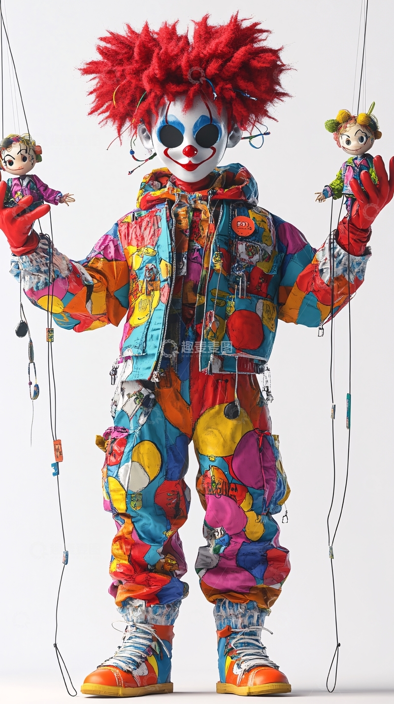 高清大图下载【趣麦麦图】彩色小丑玩偶
