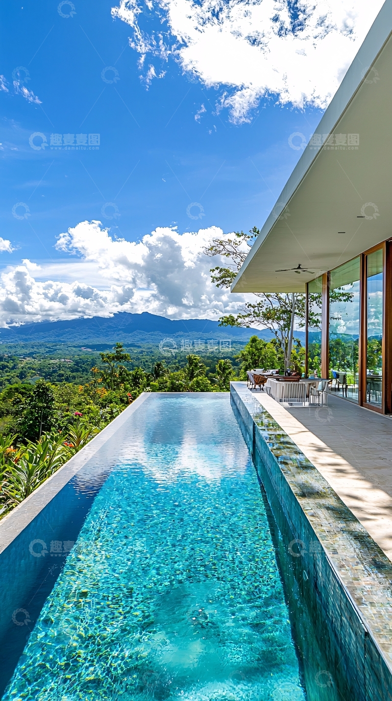 高清大图下载【趣麦麦图】山景无边泳池别墅