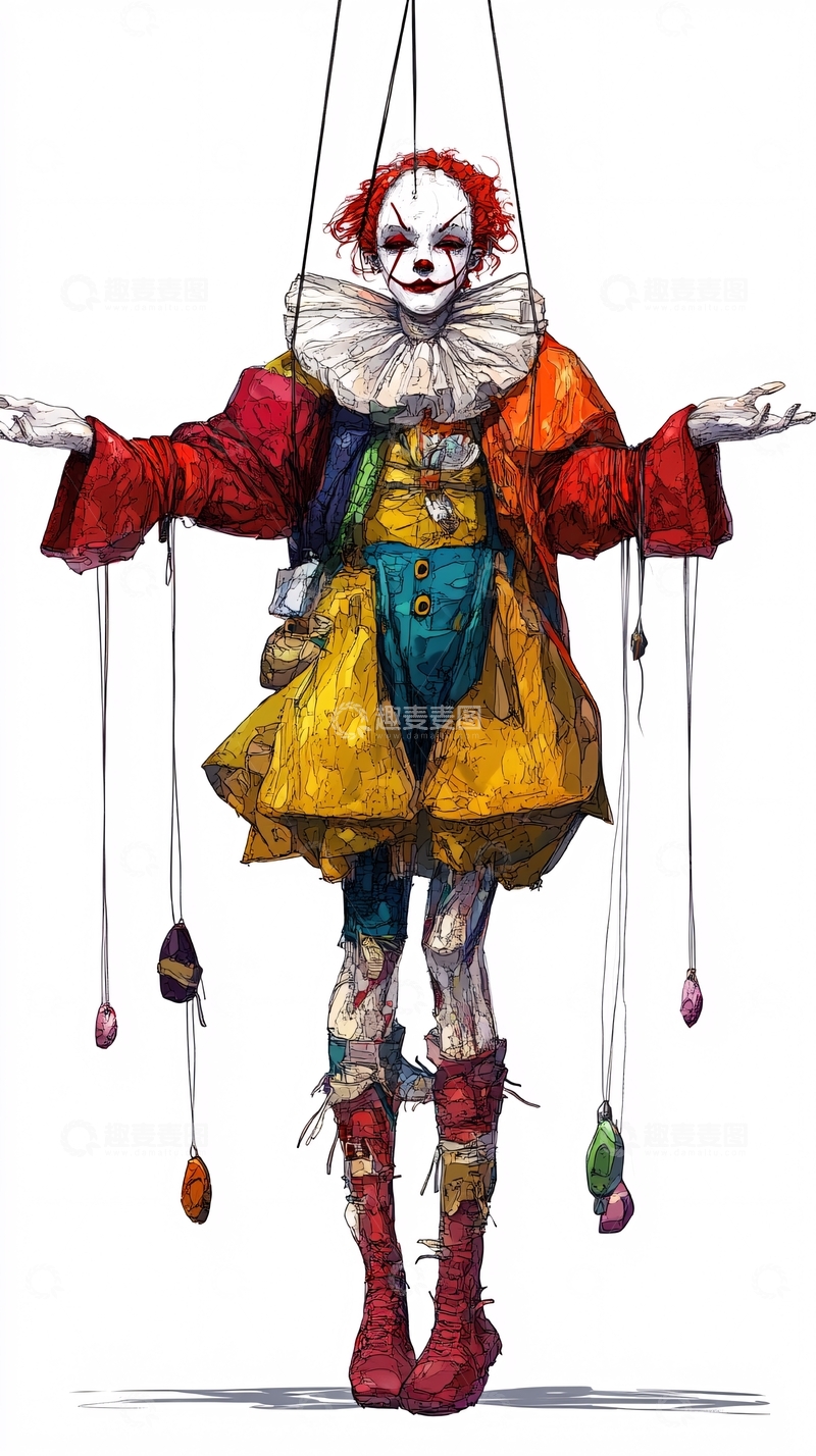 高清大图下载【趣麦麦图】提线木偶小丑