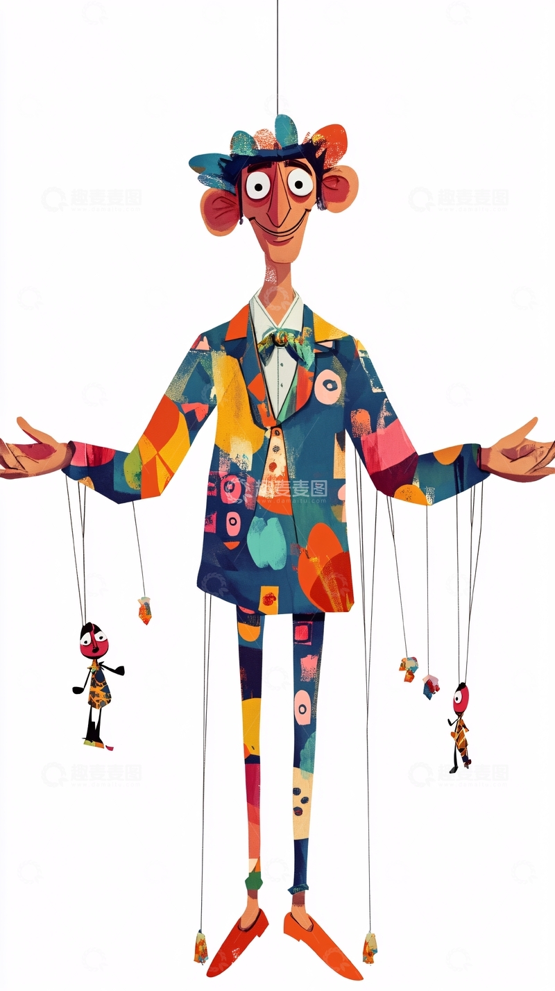 高清大图下载【趣麦麦图】彩色木偶人