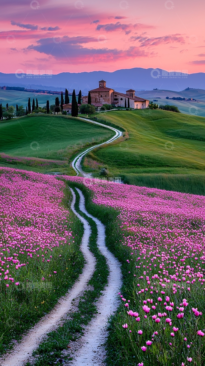 高清大图下载【趣麦麦图】乡间小路蜿蜒通向远方