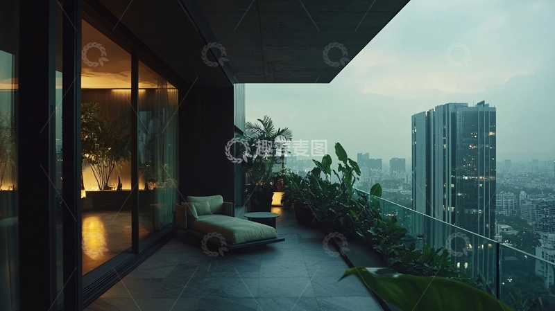 高清大图下载【趣麦麦图】夜景阳台33