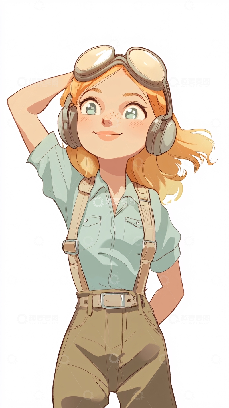 高清大图下载【趣麦麦图】可爱卡通女孩