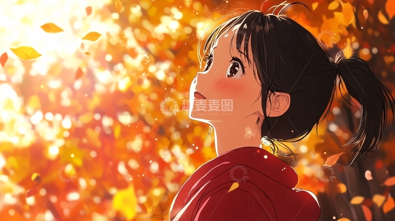 高清大图下载【趣麦麦图】秋日少女