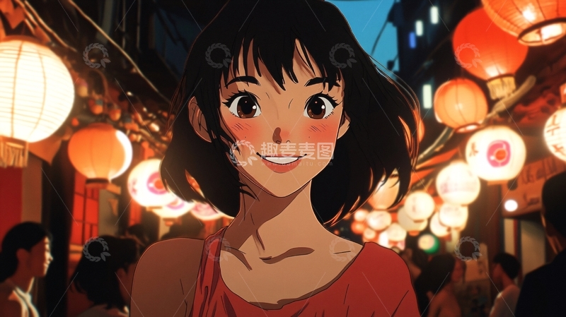 高清大图下载【趣麦麦图】动漫女孩