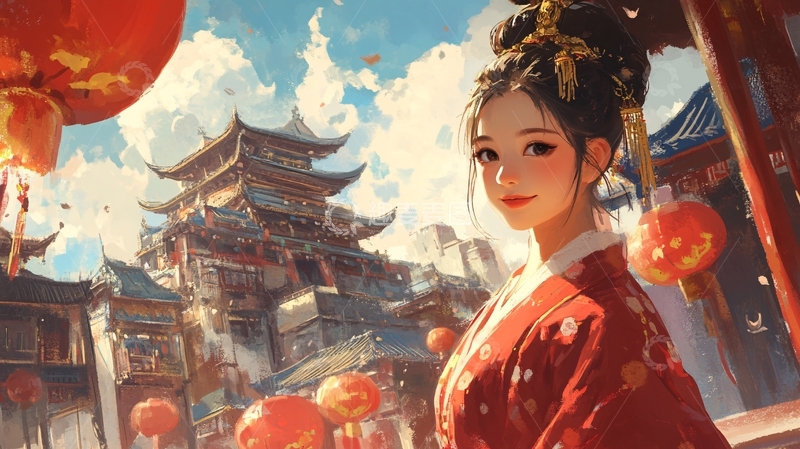 高清大图下载【趣麦麦图】古风美女