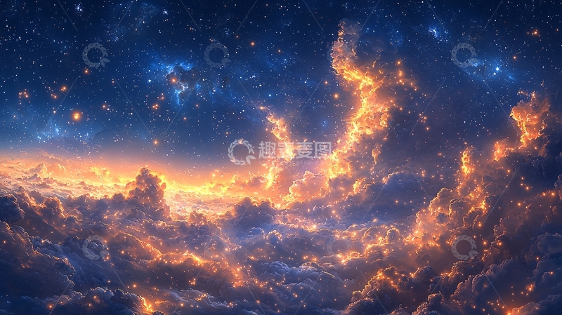 高清大图下载【趣麦麦图】宇宙云海星光