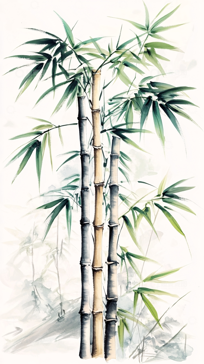 高清大图下载【趣麦麦图】水墨画竹子