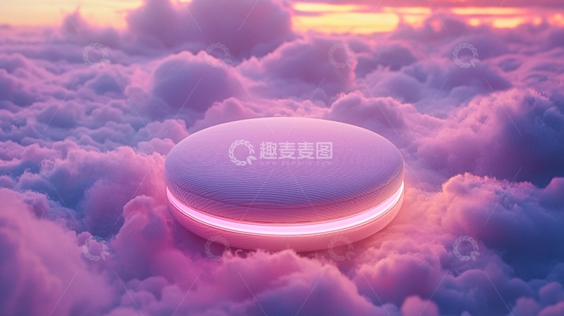 高清大图下载【趣麦麦图】悬浮在云端的发光圆台