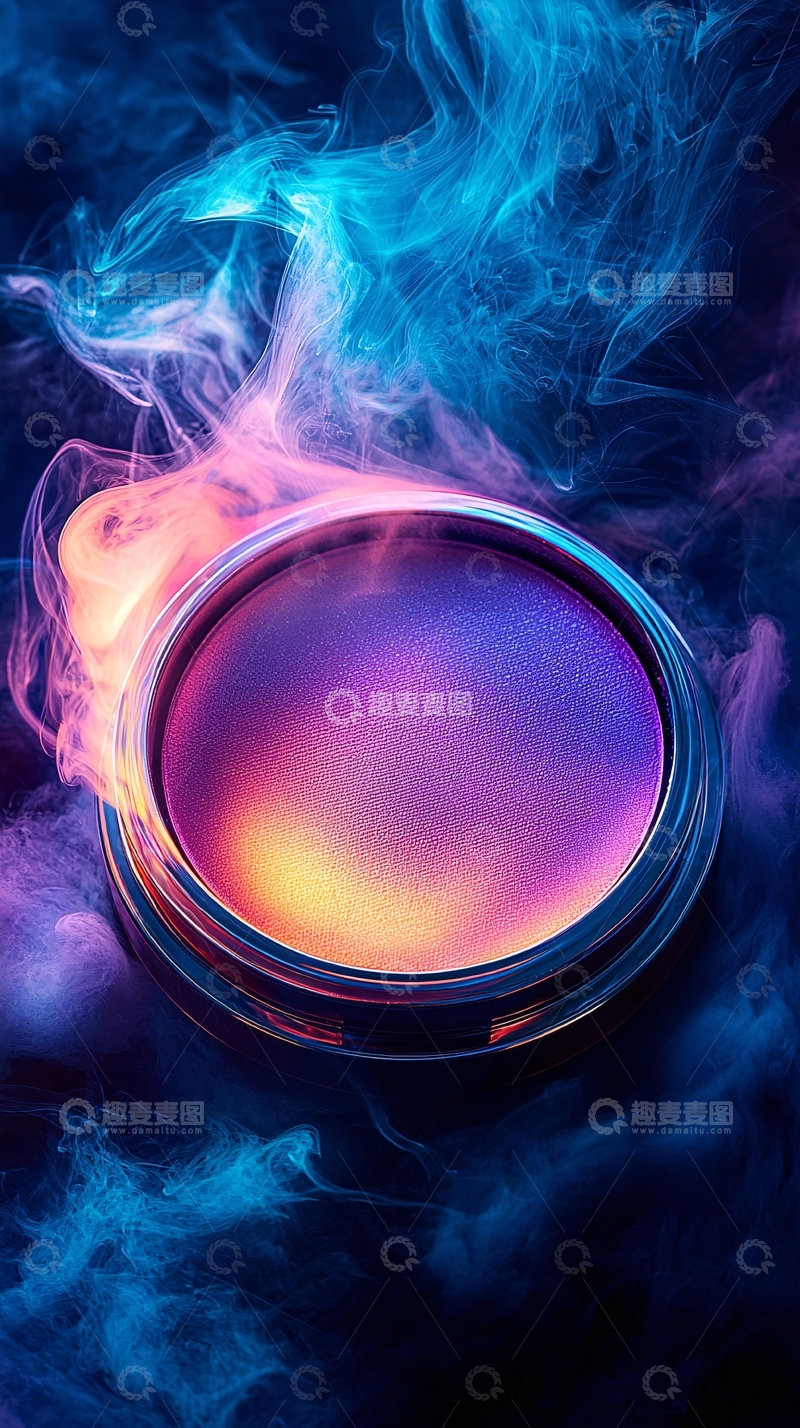 高清大图下载【趣麦麦图】彩色烟雾环绕的化妆品