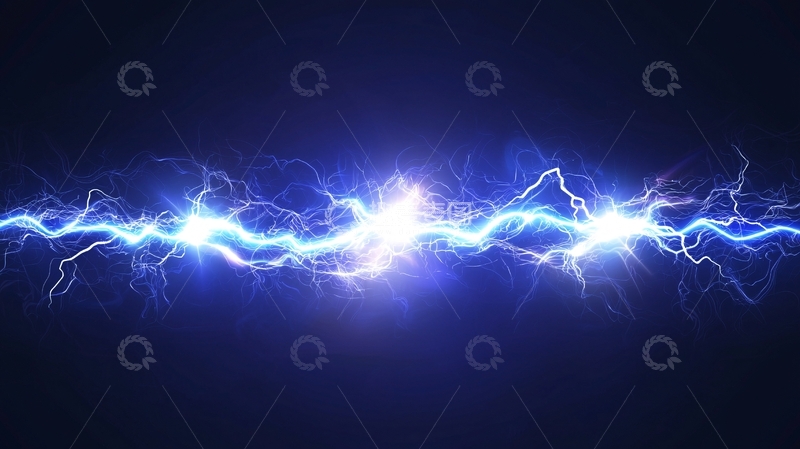 高清大图下载【趣麦麦图】蓝色闪电能量线条
