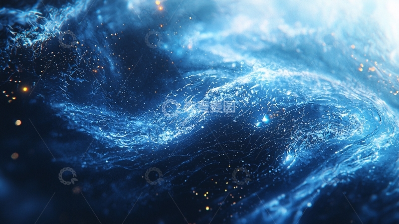 高清大图下载【趣麦麦图】蓝色宇宙星云漩涡