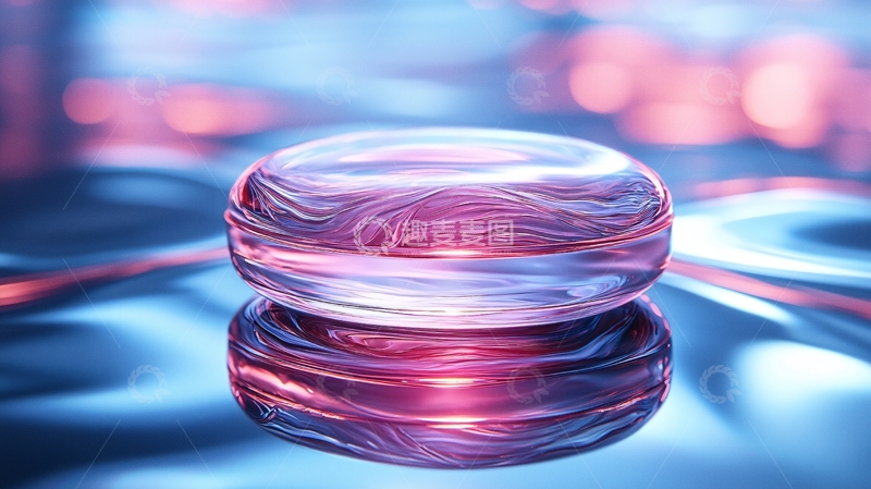 高清大图下载【趣麦麦图】粉色纹理的半透明圆盘