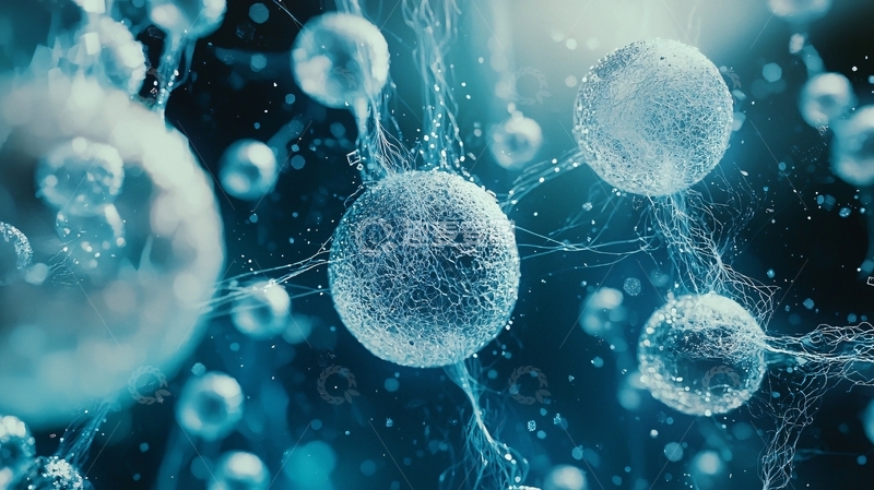 高清大图下载【趣麦麦图】蓝色球体微观结构