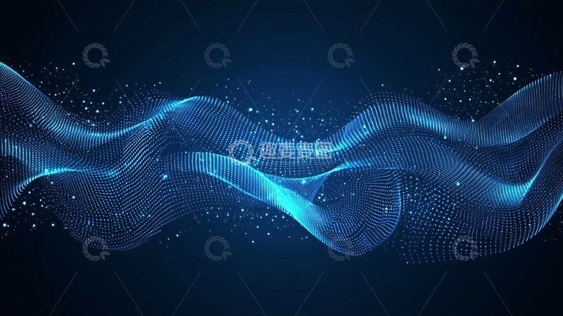 高清大图下载【趣麦麦图】蓝色科技感光波