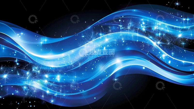 高清大图下载【趣麦麦图】蓝色波浪背景4