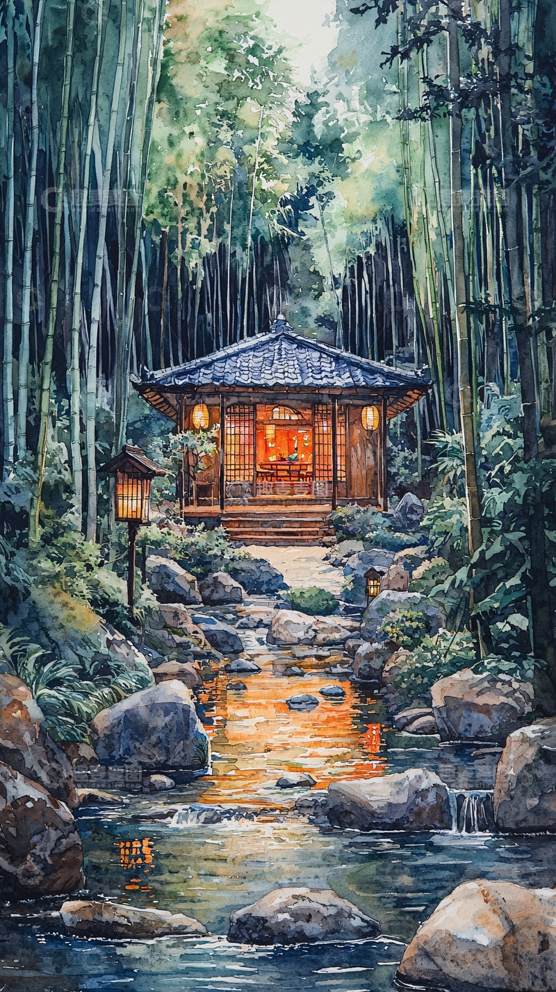 高清大图下载【趣麦麦图】竹林小筑