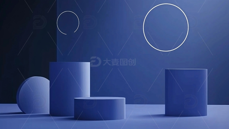 高清大图下载【趣麦麦图】蓝色几何背景