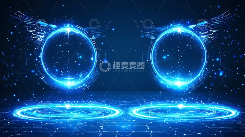 高清大图下载【趣麦麦图】蓝色科技光圈